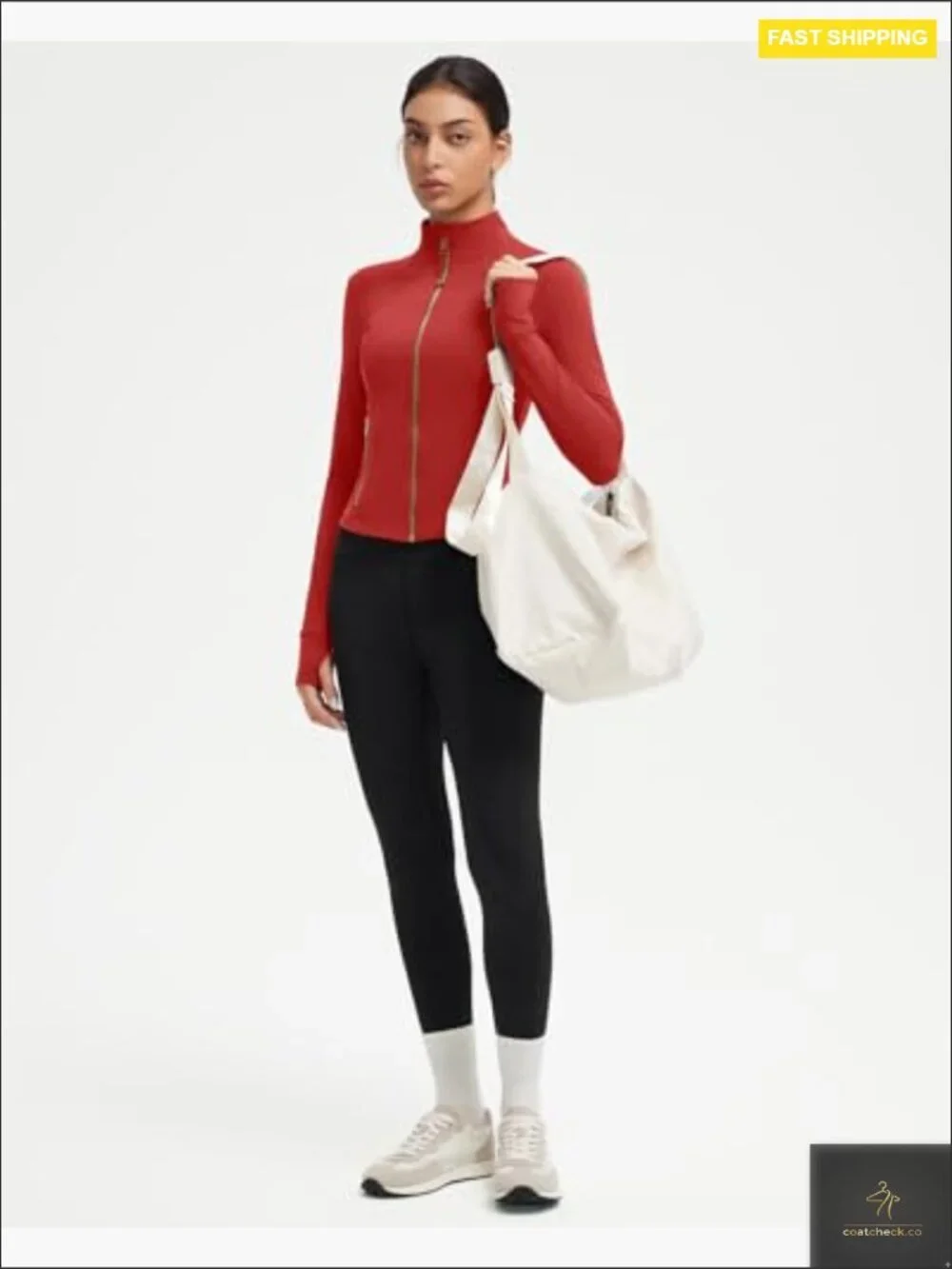Golden Full Zip Up Cropped Jacket Lightweight Athletic Yoga Thumbholes